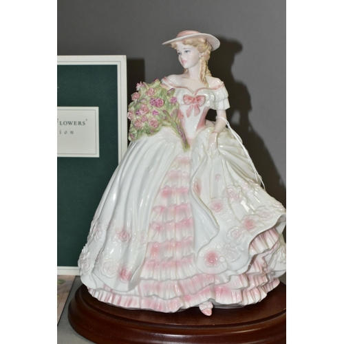 337 - A COALPORT LIMITED EDITION 'ROSE' FIGURINE, for Compton & Woodhouse as part of the 'Four Flowers' co... 