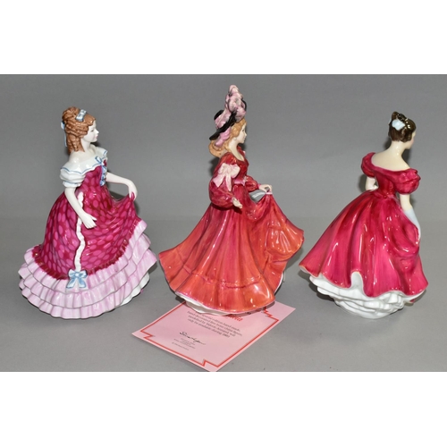 341 - THREE ROYAL DOULTON FIGURINES, comprising Patricia Figure of the Year 1993 HN3365 with certificate, ... 