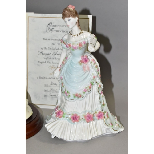 343 - TWO ROYAL WORCESTER FOR COMPTON & WOODHOUSE 'SPLENDOUR AT COURT' LIMITED EDITION FIGURINES, sculpted... 