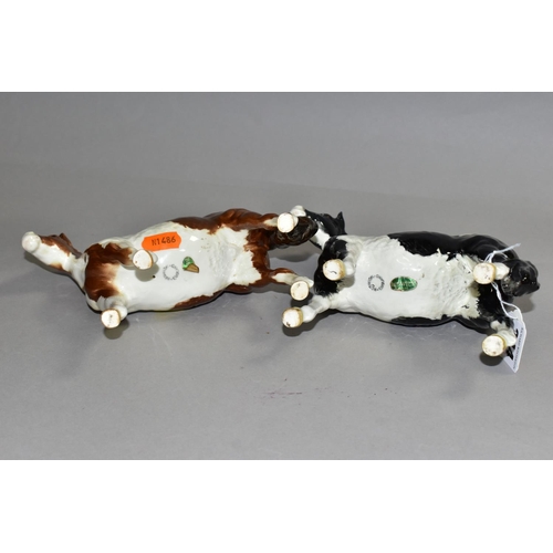 344 - TWO BESWICK PINTO PONIES, model no 1373, first version, one piebald and one skewbald, each bearing p... 