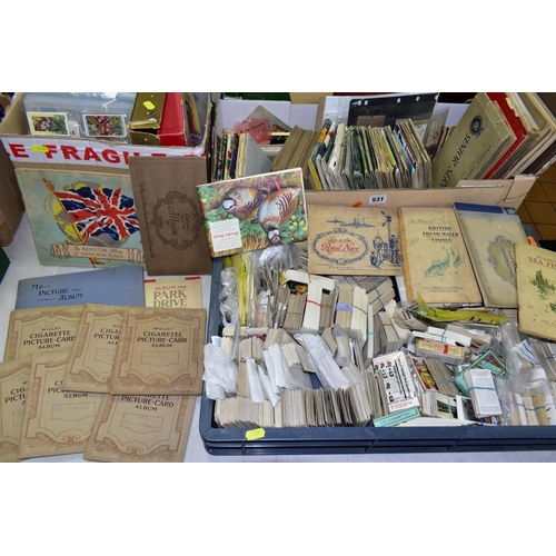 531 - CIGARETTE CARDS & EPHEMERA three boxes containing a large collection of Cigarette Cards (1000s) in 1... 