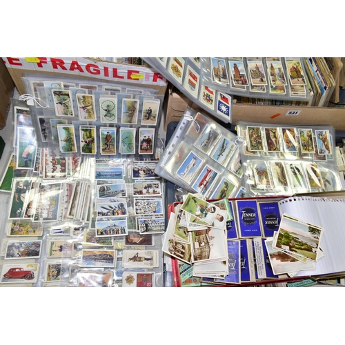 531 - CIGARETTE CARDS & EPHEMERA three boxes containing a large collection of Cigarette Cards (1000s) in 1... 