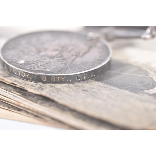 224 - A GROUP OF WORLD WAR ONE MEDALS TOGETHER WITH POSTCARDS & MAP, together with a Boer War Medal, as fo... 