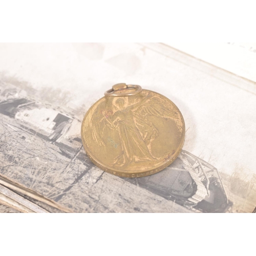 224 - A GROUP OF WORLD WAR ONE MEDALS TOGETHER WITH POSTCARDS & MAP, together with a Boer War Medal, as fo... 