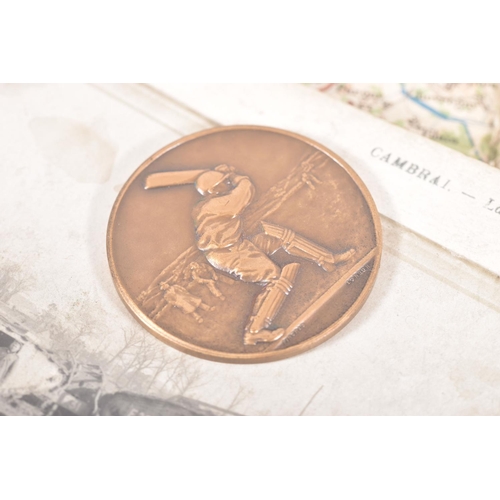 224 - A GROUP OF WORLD WAR ONE MEDALS TOGETHER WITH POSTCARDS & MAP, together with a Boer War Medal, as fo... 