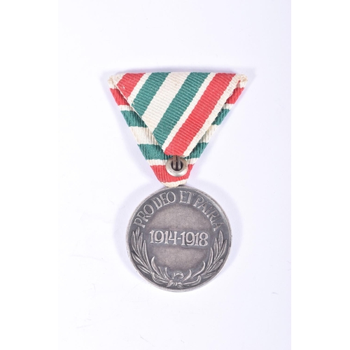 248 - SIX AUSTRO-HUNGARIAN WWI ERA MEDALS, to include a Kaiser Wilhelm medal, WWI Hungarian Combatants med... 