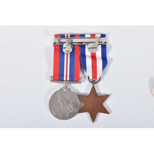 269 - A BOXED PAIR OF WWII MEDALS TO INCLUDE I.D CARDS, the medals are later issues but have been mounted ... 