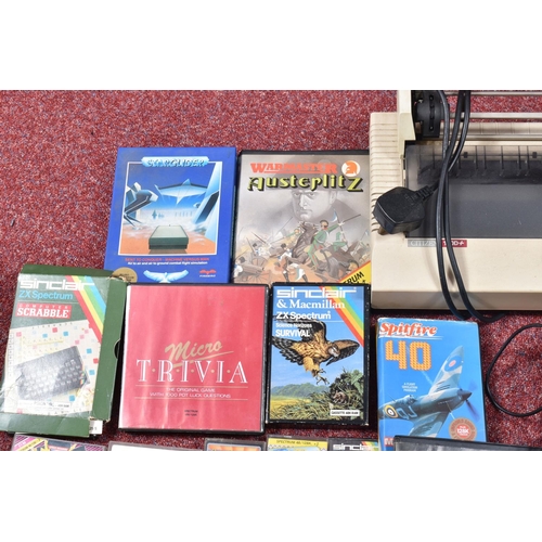 137 - ZX SPECTRUM 48K COMPUTER, CITIZEN 120D+ PRINTER AND A QUANTITY OF GAMES, games include  Starglider, ... 