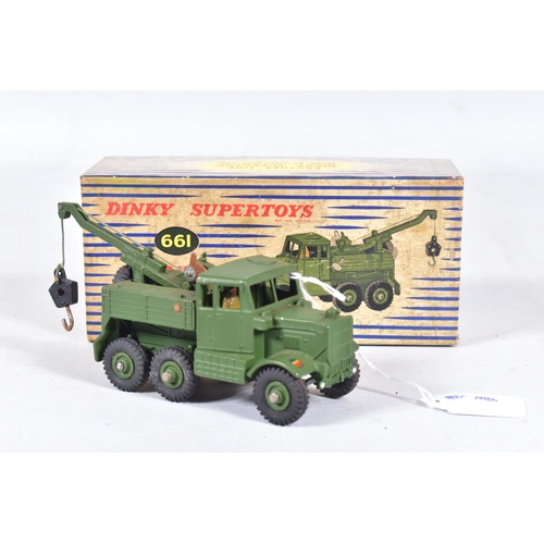 32 - A BOXED DINKY SUPERTOYS THORNYCROFT MIGHTY ANTAR TANK TRANSPORTER, No.660, with a boxed Centurion Ta... 