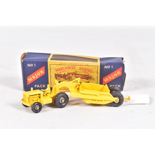 34 - THREE BOXED MOKO LESNEY MATCHBOX SERIES MAJOR PACKS, Caterpillar Earthmover, No.1, Ruston Bucyrus, N... 