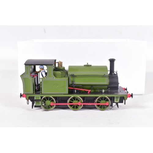 49 - A BOXED IXION O GAUGE HUDSWELL CLARKE 0-6-0 STANDARD CONTRACTOR'S TANK LOCOMOTIVE, lined green liver... 