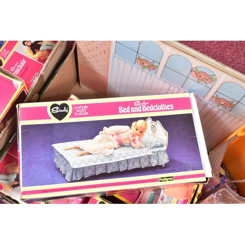 66 - A COLLECTION OF MAINLY BOXED 1970'S PEDIGREE SINDY FURNITURE AND ACCESSORIES, to include Walk in the... 