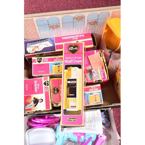 66 - A COLLECTION OF MAINLY BOXED 1970'S PEDIGREE SINDY FURNITURE AND ACCESSORIES, to include Walk in the... 