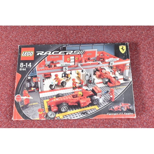 120 - FOUR BOXED CHILDRENS LEGO BLOCK AND MAGNET CONSTRUCTION TOYS, to include a Lego races Ferrari F1 tea... 