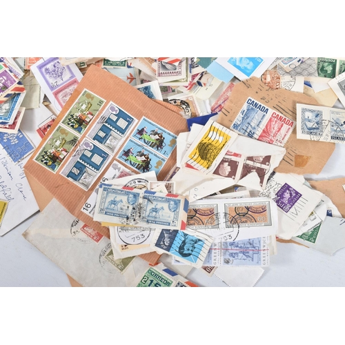 181 - SHOE BOX OF LOOSE STAMPS, usually 1930s -50s together with a range of commercial mail from the same ... 