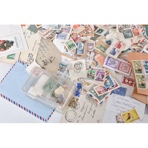 181 - SHOE BOX OF LOOSE STAMPS, usually 1930s -50s together with a range of commercial mail from the same ... 