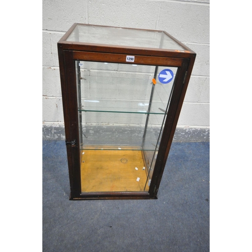 A VINTAGE MAHOGANY TABLE TOP DISPLAY with two glass shelves