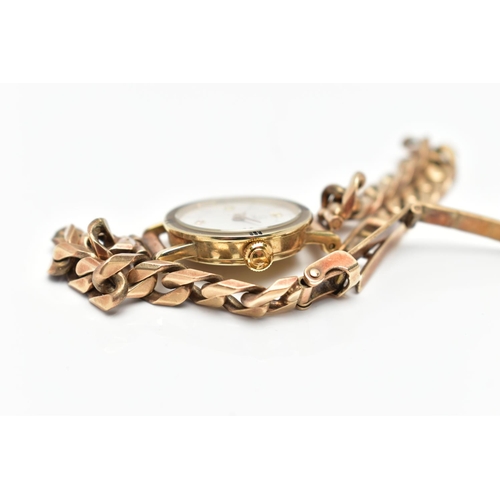 4 - A LADIES 9CT GOLD 'OMEGA' QUARTZ WRISTWATCH, quartz movement, round white dial signed 'Omega', Arabi... 