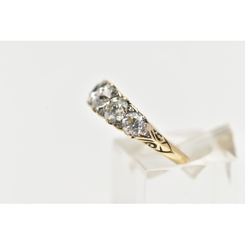 79 - A FIVE STONE DIAMOND RING, five graduated old cut diamonds, approximate total diamond weight 1.50ct,... 