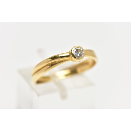 89 - A 18CT GOLD DIAMOND RING, single stone diamond, bezel set in yellow gold, approximate total diamond ... 