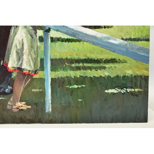 302 - SHERREE VALENTINE DAINES (BRITISH 1959) 'ON PARADE', a signed limited edition print depicting figure... 