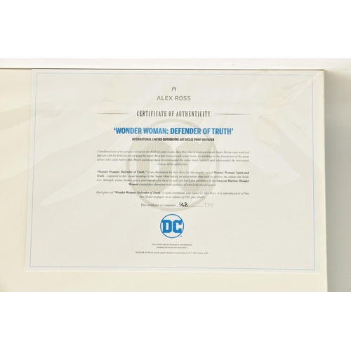 317 - ALEX ROSS FOR DC COMICS (AMERICAN CONTEMPORARY) 'WONDER WOMAN: DEFENDER OF TRUTH', a signed limited ... 