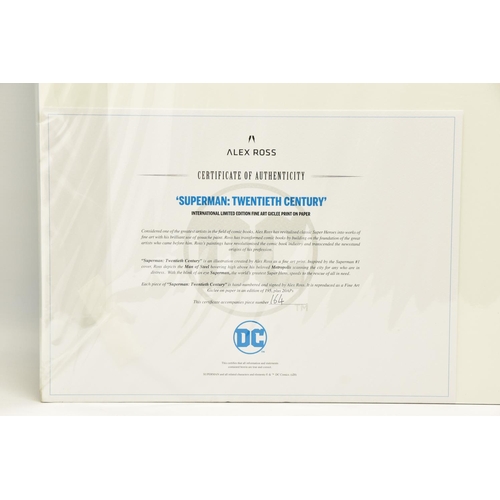 318 - ALEX ROSS FOR DC COMICS (AMERICAN CONTEMPORARY) 'SUPERMAN: TWENTIETH CENTURY' signed limited edition... 