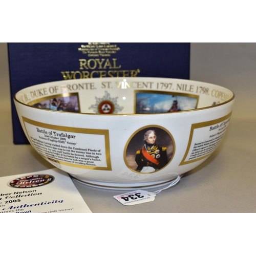 334 - A BOXED LIMITED EDITION ROYAL WORCESTER 'TRAFALGAR BOWL', from The Remember Nelson Bicentenary Colle... 