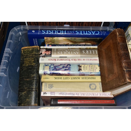 347 - THREE BOXES OF ANTIQUARIAN BOOKS AND ROYAL EPHEMERA, to include The Life of Our Lord Saviour Jesus C... 