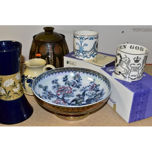 348 - A GROUP OF CERAMICS, comprising a Wedgwood Queen's Ware Guyatt Mug limited edition  113/3000 for the... 