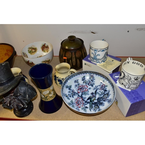 348 - A GROUP OF CERAMICS, comprising a Wedgwood Queen's Ware Guyatt Mug limited edition  113/3000 for the... 