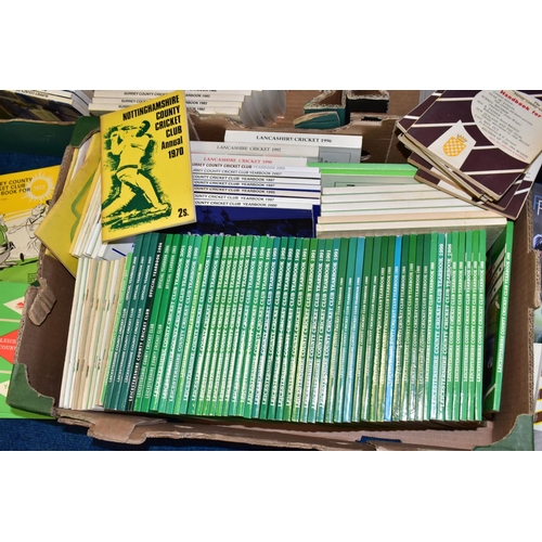 358 - CRICKET BOOKS, five boxes containing a large collection of Cricket Handbooks and Yearbooks from seve... 