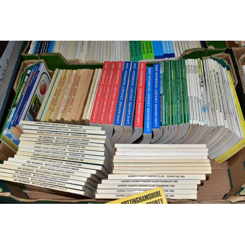 358 - CRICKET BOOKS, five boxes containing a large collection of Cricket Handbooks and Yearbooks from seve... 