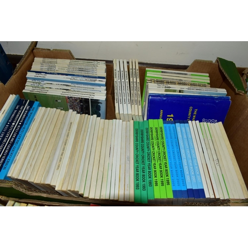 358 - CRICKET BOOKS, five boxes containing a large collection of Cricket Handbooks and Yearbooks from seve... 