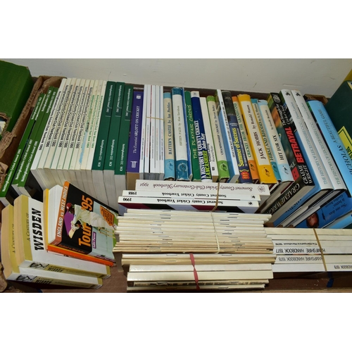 358 - CRICKET BOOKS, five boxes containing a large collection of Cricket Handbooks and Yearbooks from seve... 