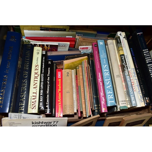 360 - TWO BOXES OF OVER FIFTY ASSORTED BOOKS, to include the Kishtwar 77 expedition report with a signed p... 