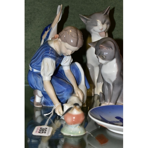 365 - A GROUP OF ROYAL COPENHAGEN AND BING & GRONDAHL PORCELAIN, comprising a Bing & Grondahl figure of a ... 