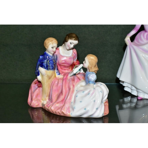 371 - FIVE ROYAL DOULTON FIGURINES, comprising a The Bedtime Story HN2059 figure group, Rachel M207 height... 