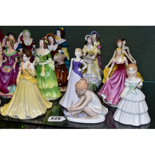 373 - TWENTY ROYAL DOULTON AND COALPORT FIGURINES, comprising Royal Doulton: Ballet Shoes HN3434, Julie HN... 