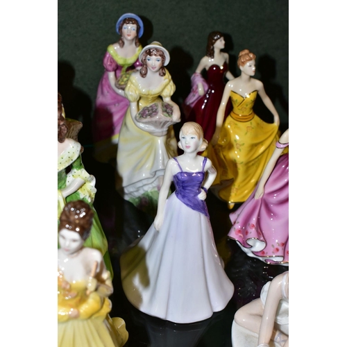 373 - TWENTY ROYAL DOULTON AND COALPORT FIGURINES, comprising Royal Doulton: Ballet Shoes HN3434, Julie HN... 