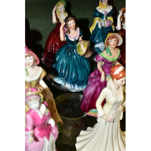 373 - TWENTY ROYAL DOULTON AND COALPORT FIGURINES, comprising Royal Doulton: Ballet Shoes HN3434, Julie HN... 