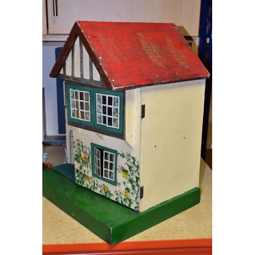 395 - A 1950'S TRIANG DOLL'S HOUSE, No.6 with original curtains and paintwork, height 42cm x width 35cm, s... 