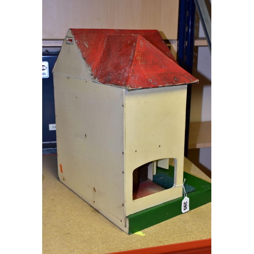 395 - A 1950'S TRIANG DOLL'S HOUSE, No.6 with original curtains and paintwork, height 42cm x width 35cm, s... 