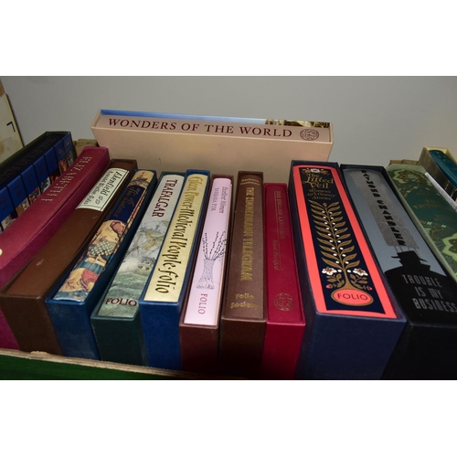 399 - BOOKS, three boxes containing twenty-five FOLIO SOCIETY and eleven REPRINT SOCIETY titles to include... 