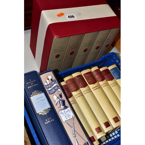 406 - BOOKS, CHURCHILL: Winston. S, The Folio Society and The Reprint Society Editions comprising The Worl... 