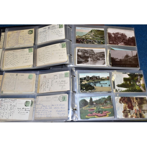 414 - POSTCARDS, three albums comprising approximately 425 early 20th century Postcards featuring topograp... 