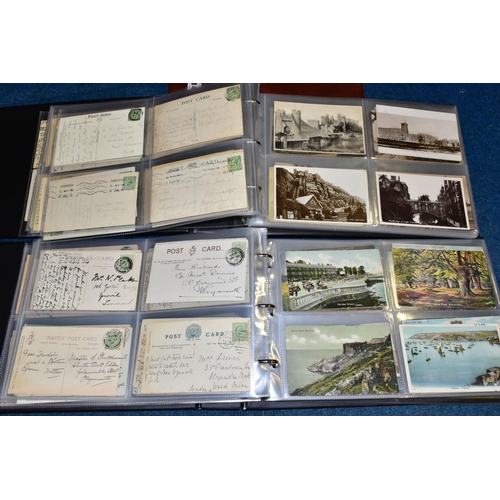 414 - POSTCARDS, three albums comprising approximately 425 early 20th century Postcards featuring topograp... 