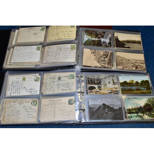 414 - POSTCARDS, three albums comprising approximately 425 early 20th century Postcards featuring topograp... 