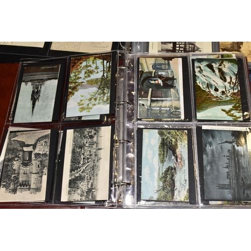 414 - POSTCARDS, three albums comprising approximately 425 early 20th century Postcards featuring topograp... 