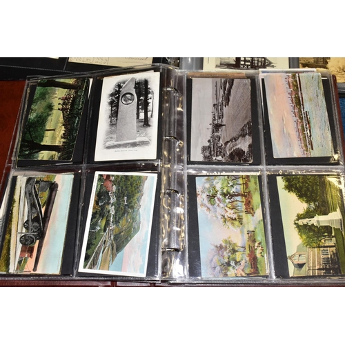 414 - POSTCARDS, three albums comprising approximately 425 early 20th century Postcards featuring topograp... 